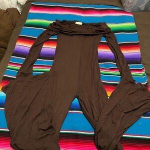 Brown Full-Length Jumpsuit with Streamlined Design